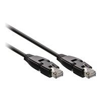 InLine® Patchkabel 180°, S/FTP (PiMf), Cat.6A, 500MHz, halogenfrei, Kupfer, schwarz, 1m (76811X)