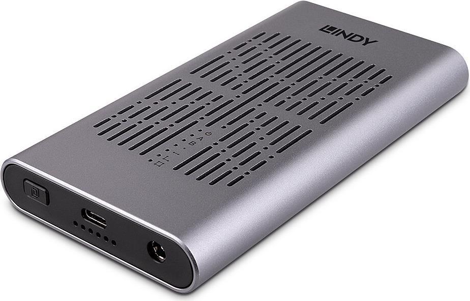 Lindy USB 3.2 Dual M.2 NVMe SSD Gehäuse mit Clone-Funktion Einfacher und schneller Zugriff auf und Kopieren von M.2 NVMe SSDs (43382)