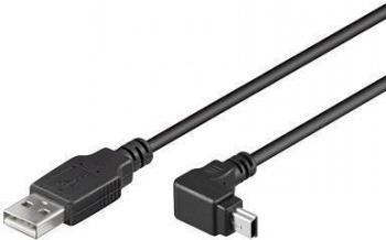 USB 2.0 Anschlusskabel Stecker Typ A - Stecker Mini B 90° gewinkelt, 1,8 m Hersteller: Techly (ICOC-MUSB-AA-018ANG)