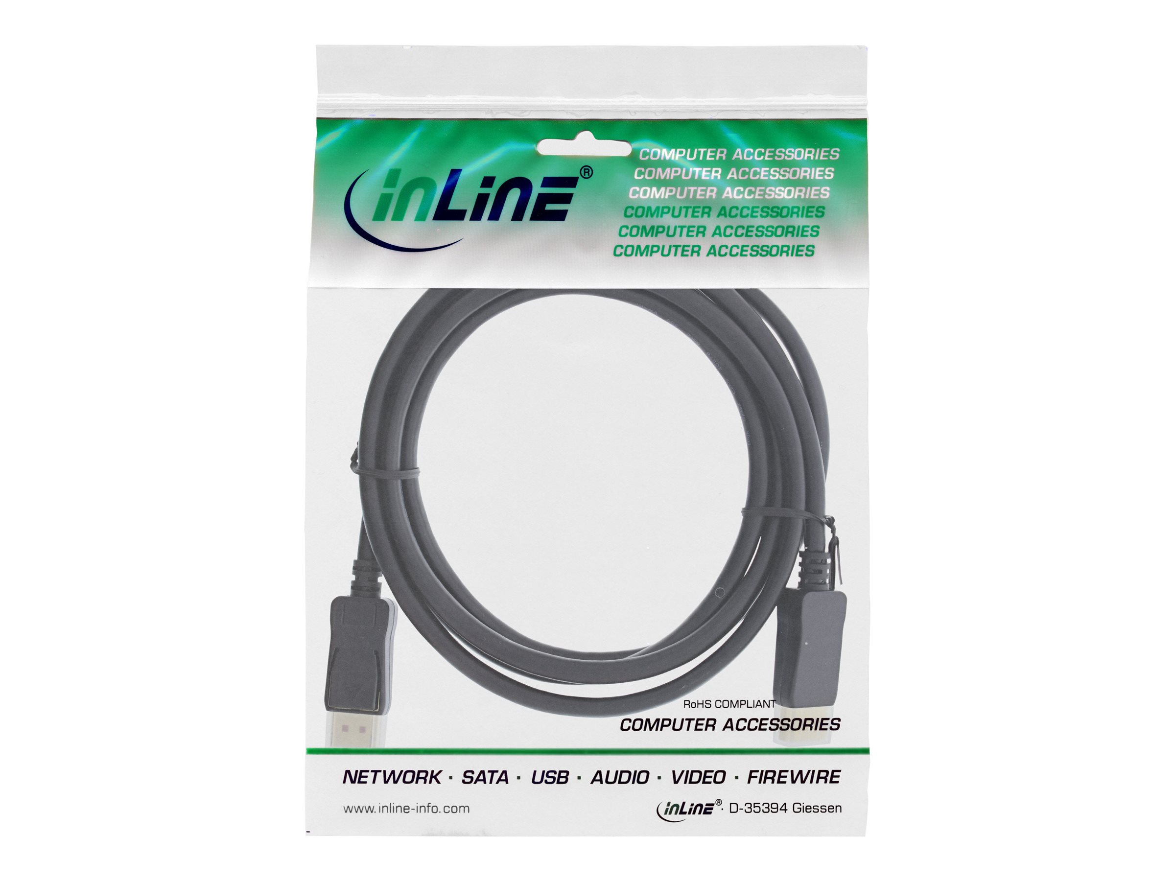InLine DisplayPort 1.4 Kabel 8K4K vergoldete Kontakte 1,5 m Schwarz