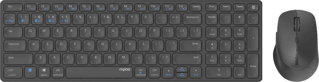 Rapoo Kabelloses Multimodus-Desktop-Set 9800M, Dunkelgrau, QWERTZ RU (00220344)