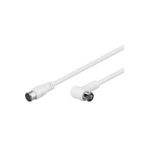 Wentronic Goobay SAT Winkel Anschlusskabel, F-Quick, 100% geschirmt, Weiß, 1.5 m - F-Stecker (Quick) <=> F-Stecker (Quick) 90° (67347)