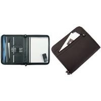 Alassio Schreibmappe "MILANO", DIN A4, Leder, schwarz Einschubfach für ein DIN A4 Schreibblock, zusätzliches (30013)