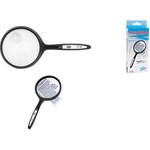 WEDO Lupe mit Griff, rund, Durchmesser: 74 mm Rundlupe mit Kunststofflinse, integrierte kleinere Zusatz - 1 Stück (271 7509)