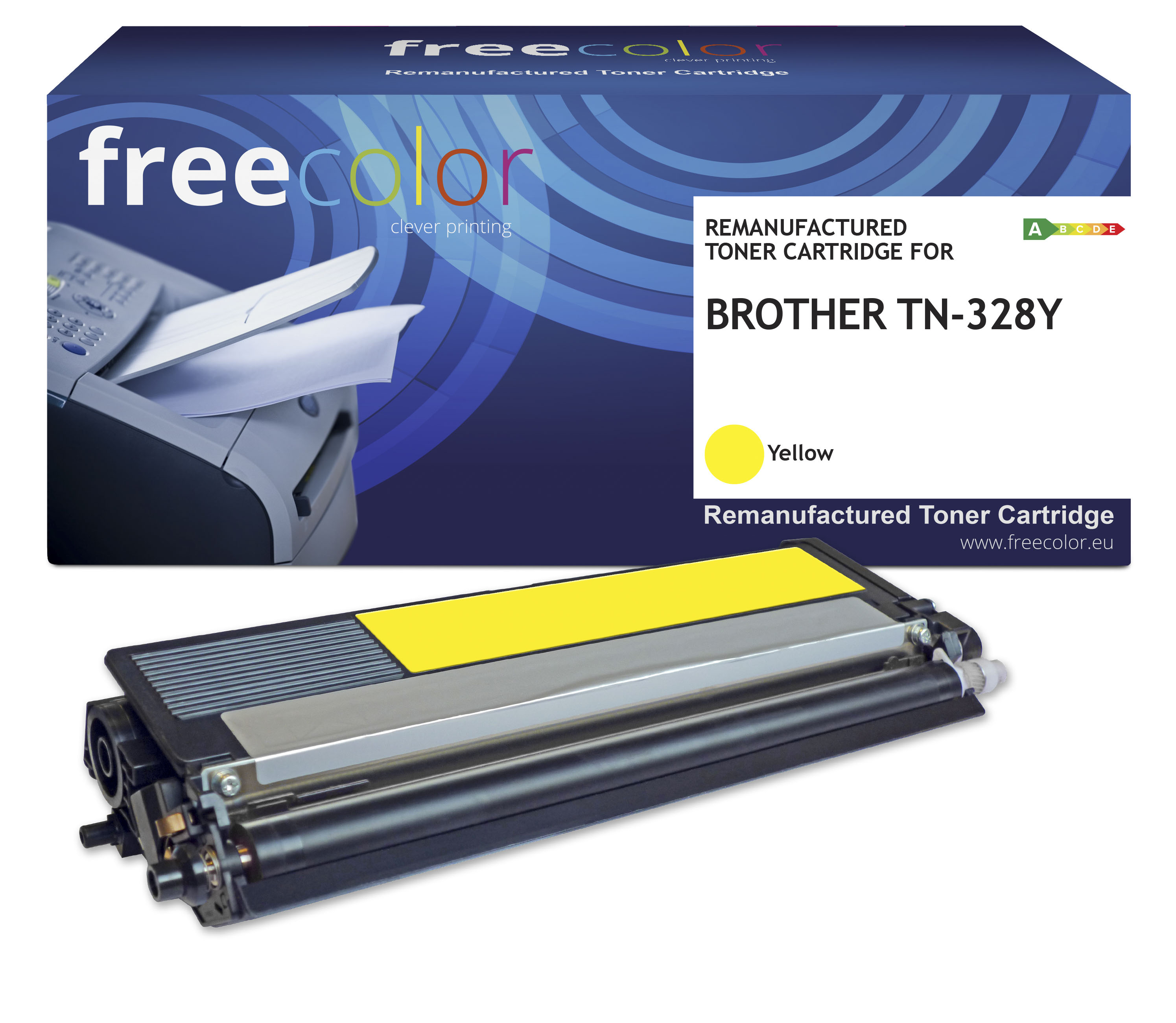 Freecolor Tonerkartusche kompatibel mit Brother TN-328Y wiederaufbereitet 6.000 Seiten Gelb