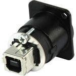 Neutrik Reversible USB-Durchführung 2.0 Buchse, Einbau NAUSB-W-B Durchführung Inhalt: 1 St. (NAUSB-W-B)