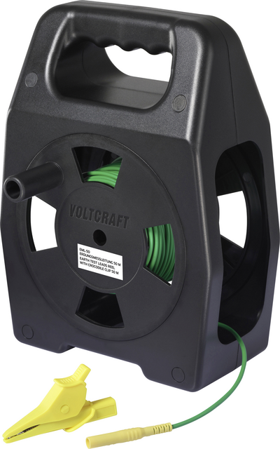 VOLTCRAFT EML-50 Erdungsmessleitung 50 m Grün auf Spindel CAT III 1000 V Kunststofffaser für hohe Zugfestigkeit (VC-17312695)