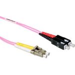 ACT 2 meter LSZH Multimode 50/125 OM4 fiber patch cable duplex with LC and SC connectors. Lc-sc 50/125 om4 duplex 2.00m (RL8702)