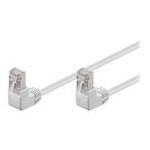 Wentronic Goobay CAT 5e Patchkabel 2x 90° gewinkelt, F/UTP, Weiß, 3 m - CCA Kupfergemisch, 2x RJ45-Stecker 90° (8P8C) (96064)