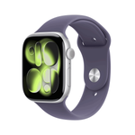 Apple Watch Series 11 GPS + Cellular 46mm Silver Aluminium Case with Purple Fog Sport Band - S/M (MFCP4ZR/A)