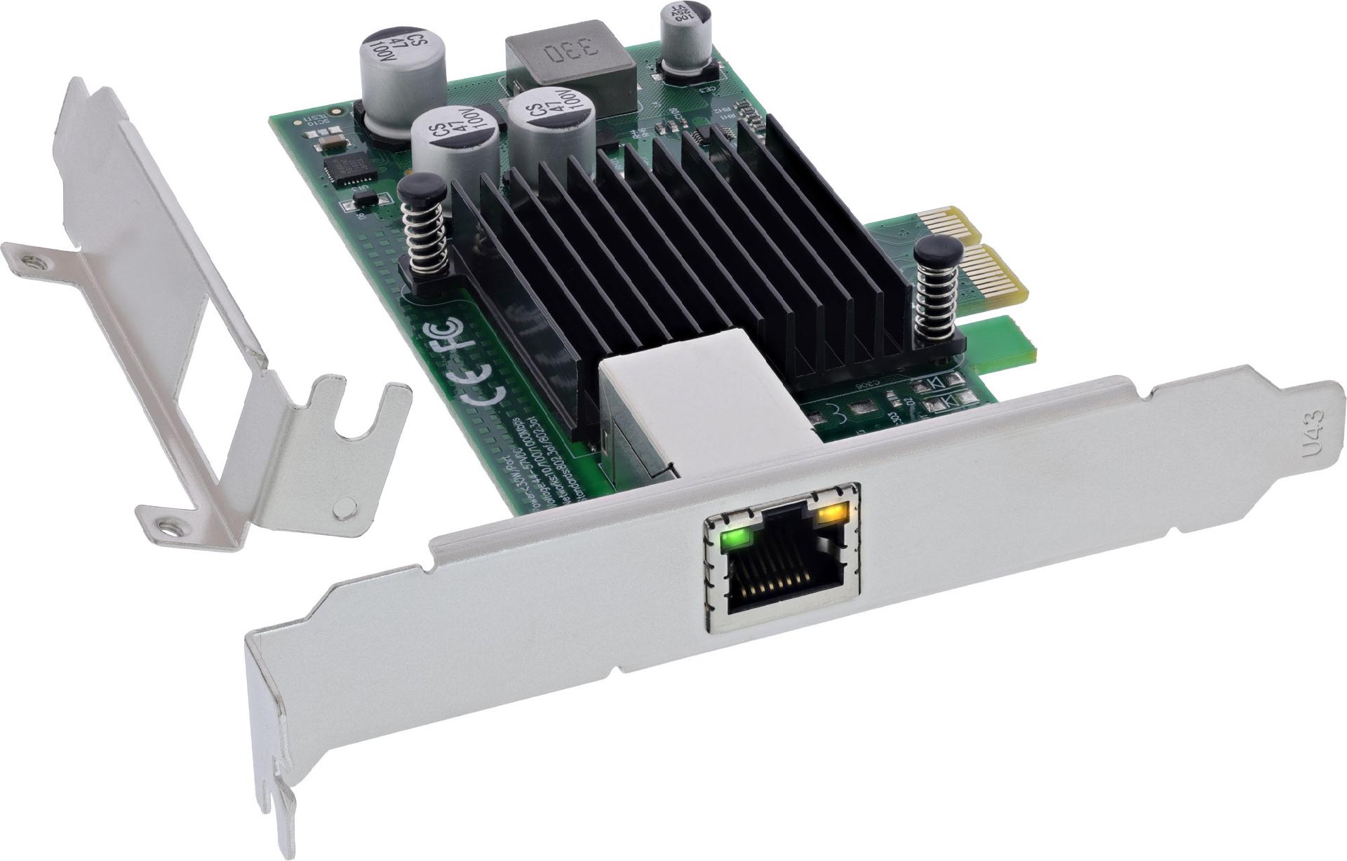 InLine Gigabit Netzwerkkarte PCIe 2.1 x1 1x RJ45 PoE+