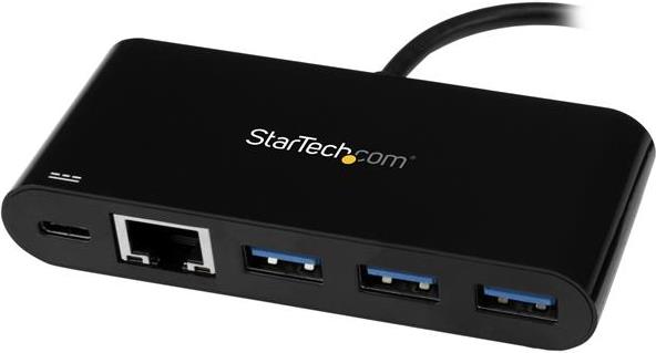 StarTech.com 3 Port USB 3.0 Hub mit Gigabit Ethernet und Stromversorgung (HB30C3AGEPD)