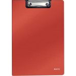 LEITZ Klemmbrett-Mappe Solid, DIN A4, Polyfoam, hellrot innen grau, mit starker Metall-Klemm-Mechanik, - 1 Stück (3962-10-20)