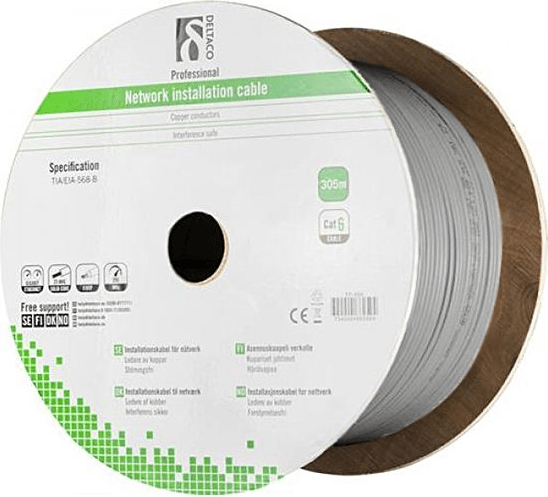 DSIT Alfaco Cat5E F/UTP-Kabel auf Rolle 305 m grau LSZH – (Fca) (SI-TP-48A)