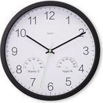 Hama Wanduhr Santorini, ohne Ticken, m. Thermo- u. Hygrometer, Ø 30cm, Schwarz (00185885)