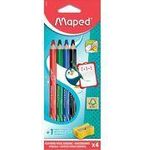 Maped Whiteboard-Marker Marker'Peps, 4er Blister dicke Holz-Buntstiftmine speziell für Weißwandtafeln & - 1 Stück (833800FC)
