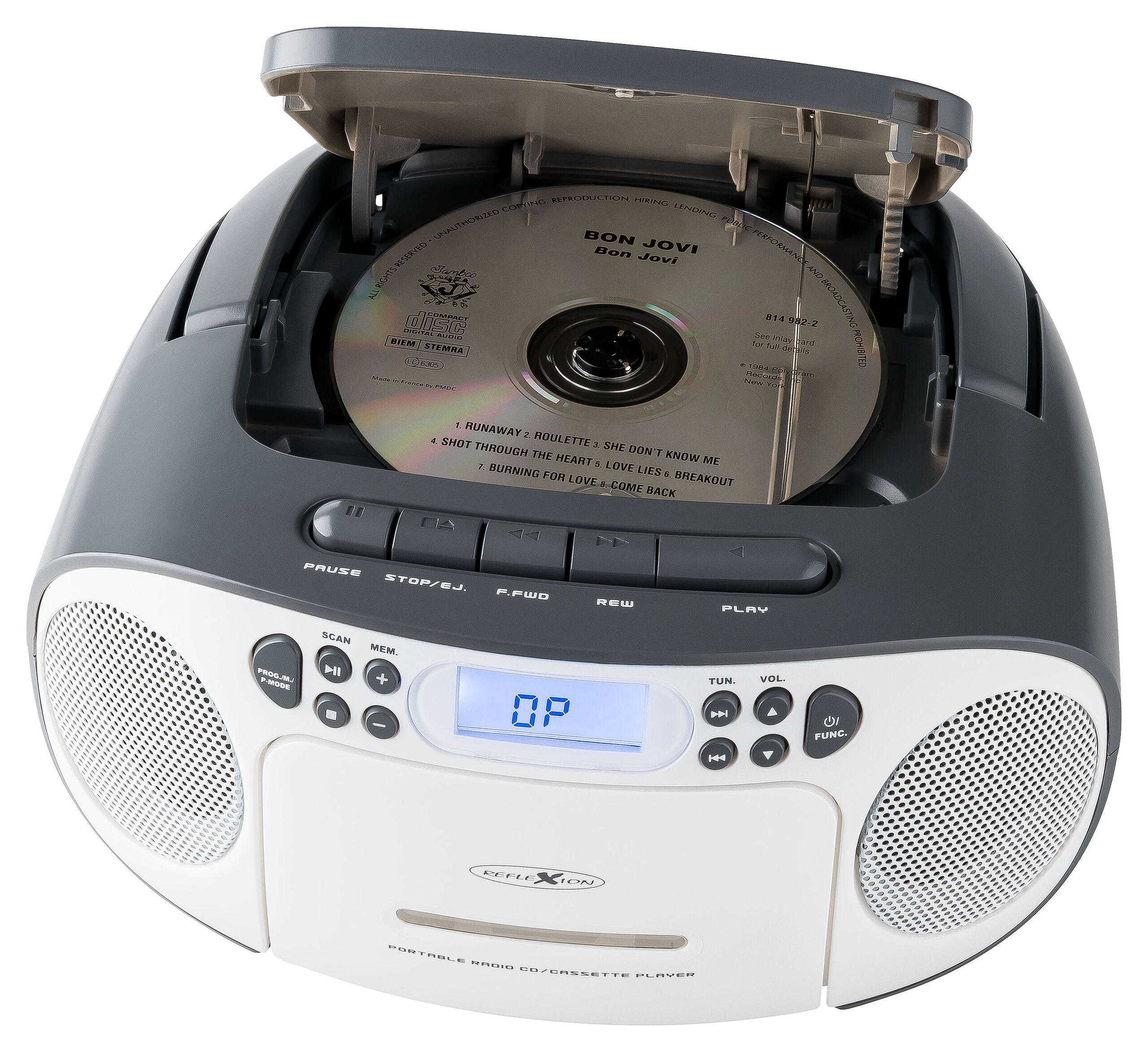 Reflexion RCR2260 Tragbarer CD-Player Grau, Weiß