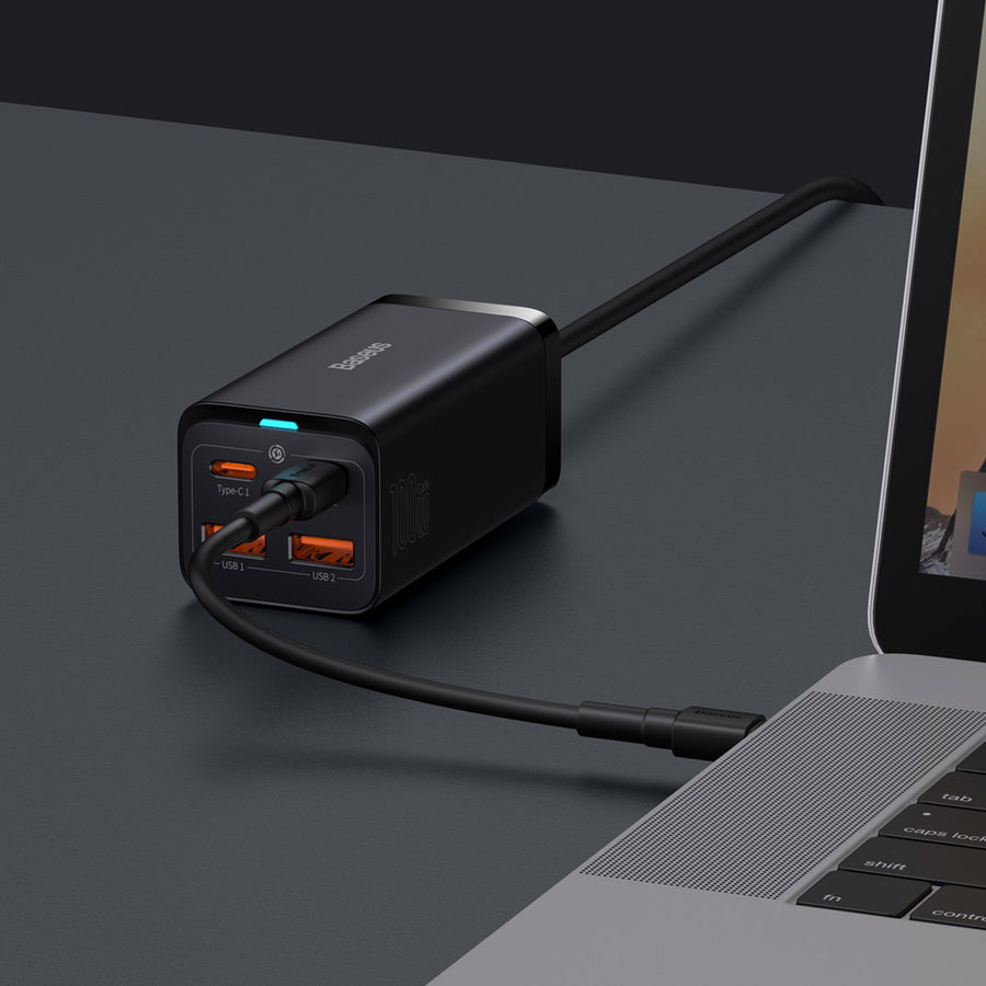 Baseus GaN3 Pro Ladegerät 2x USB-C 2x USB-A 100 W Schwarz