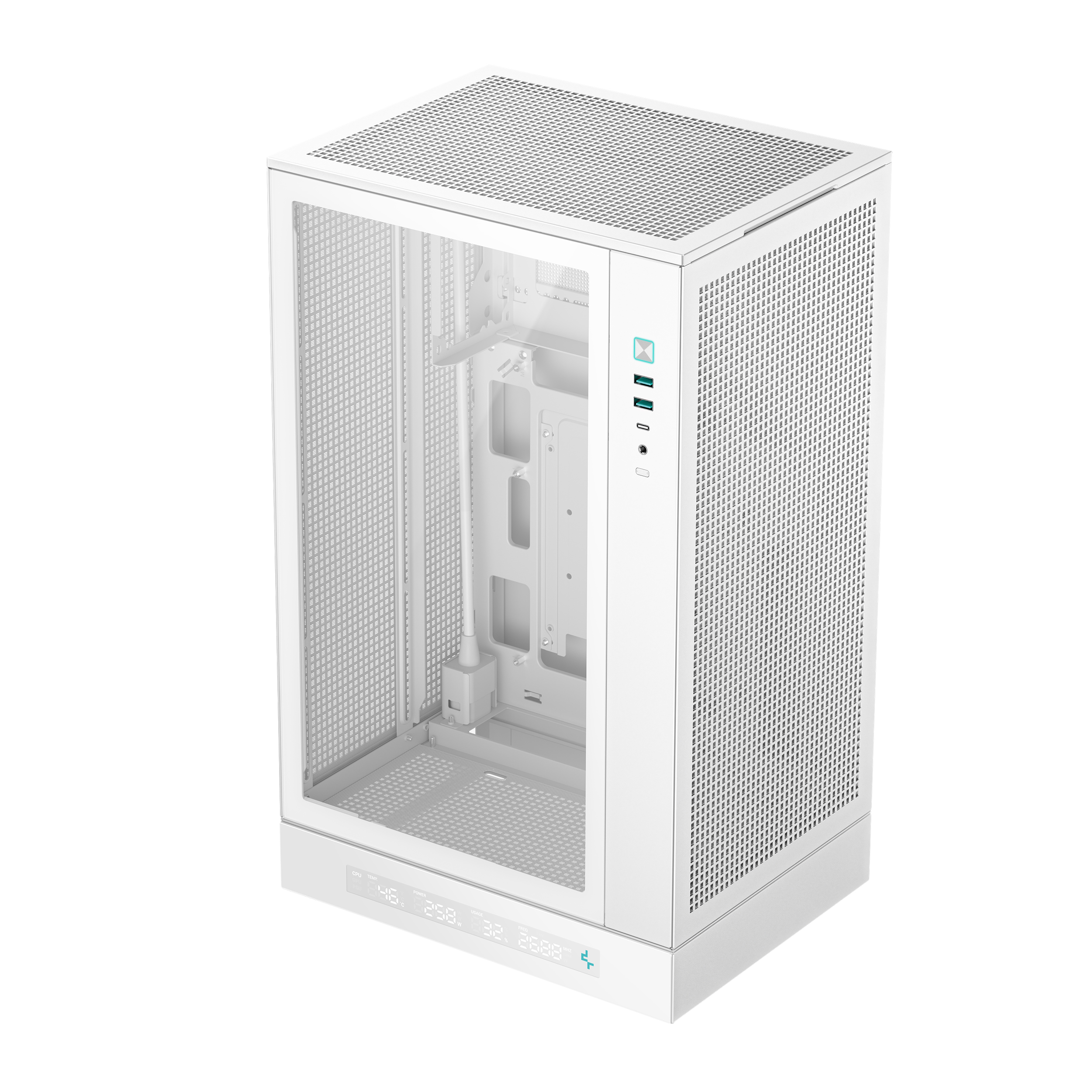 DeepCool CH270 Digital WH Mini Tower micro ATX Gehärtetes Glas Weiß
