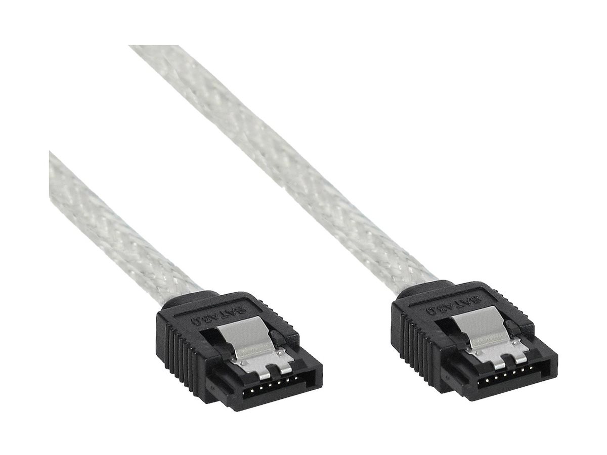 InLine SATA 6Gb/s Kabel mit Lasche 50 cm Transparent