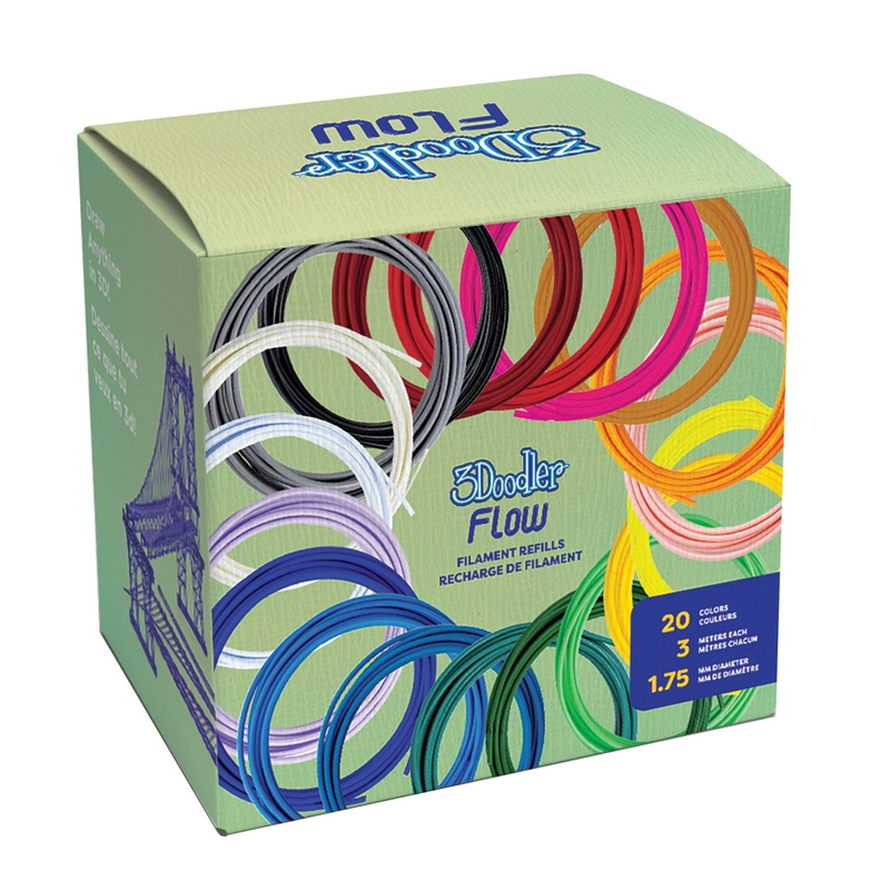 3Doodler FLOW Filament 20 Farben PLA Nachfüllpack