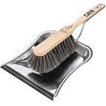 Peggy Perfect Kehrgarnitur mit Lippe, Edelstahl Breite: 230 mm, Kehrschaufel aus Edelstahl, Handfeger aus - 1 Stück (3092)