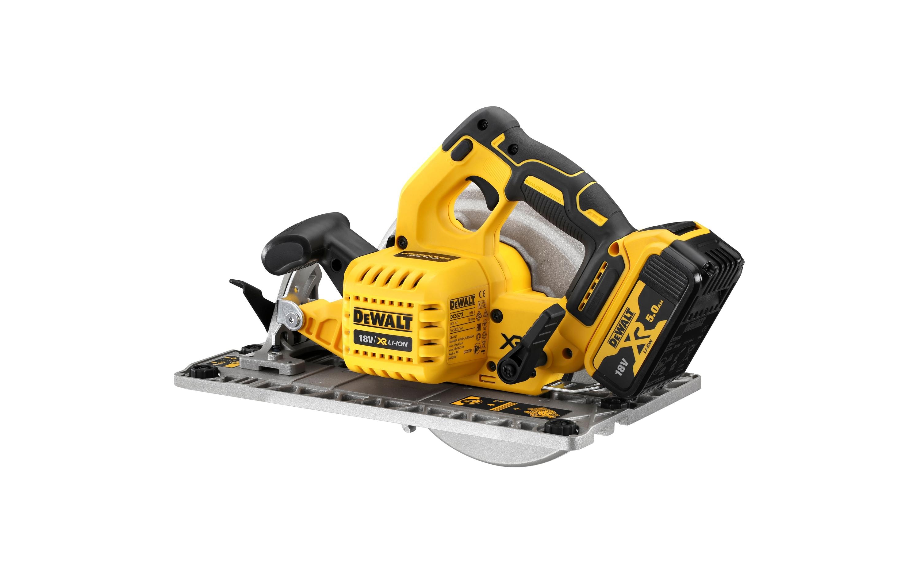 DeWalt XR DCS572NT Akku-Handkreissäge 18 V 184 mm 5500 RPM Gelb