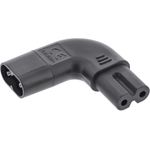 Netzadapter IEC 60320 C8 / C7 - links/rechts gewinkelt 2pol. (16723I)