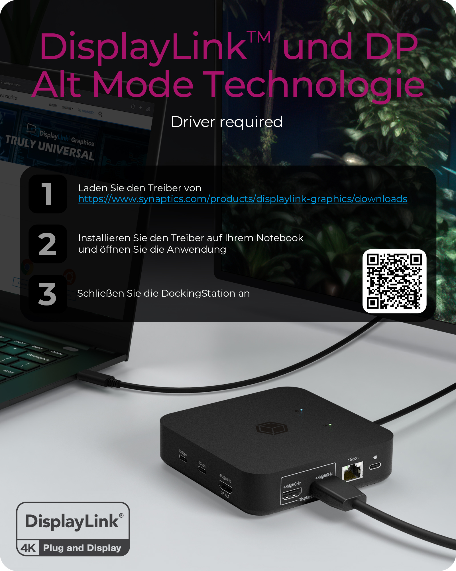 ICY BOX IB-DK4090-C 12-in-1 USB-C Dockingstation 3x HDMI Schwarz