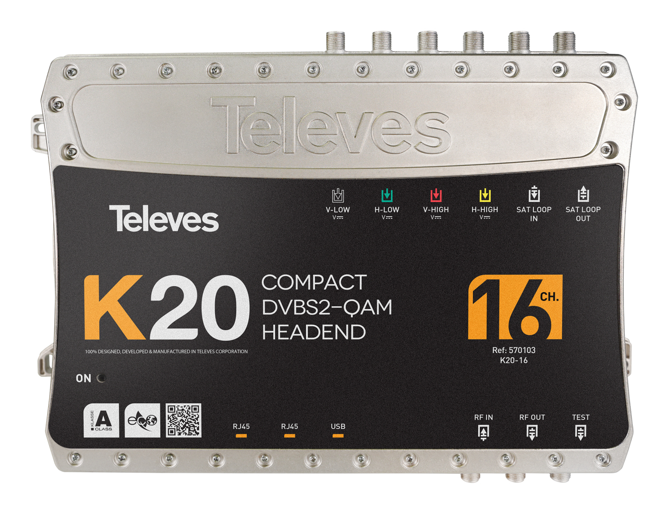 Televes K20-16 Digitale Kopfstelle Schwarz, Silber