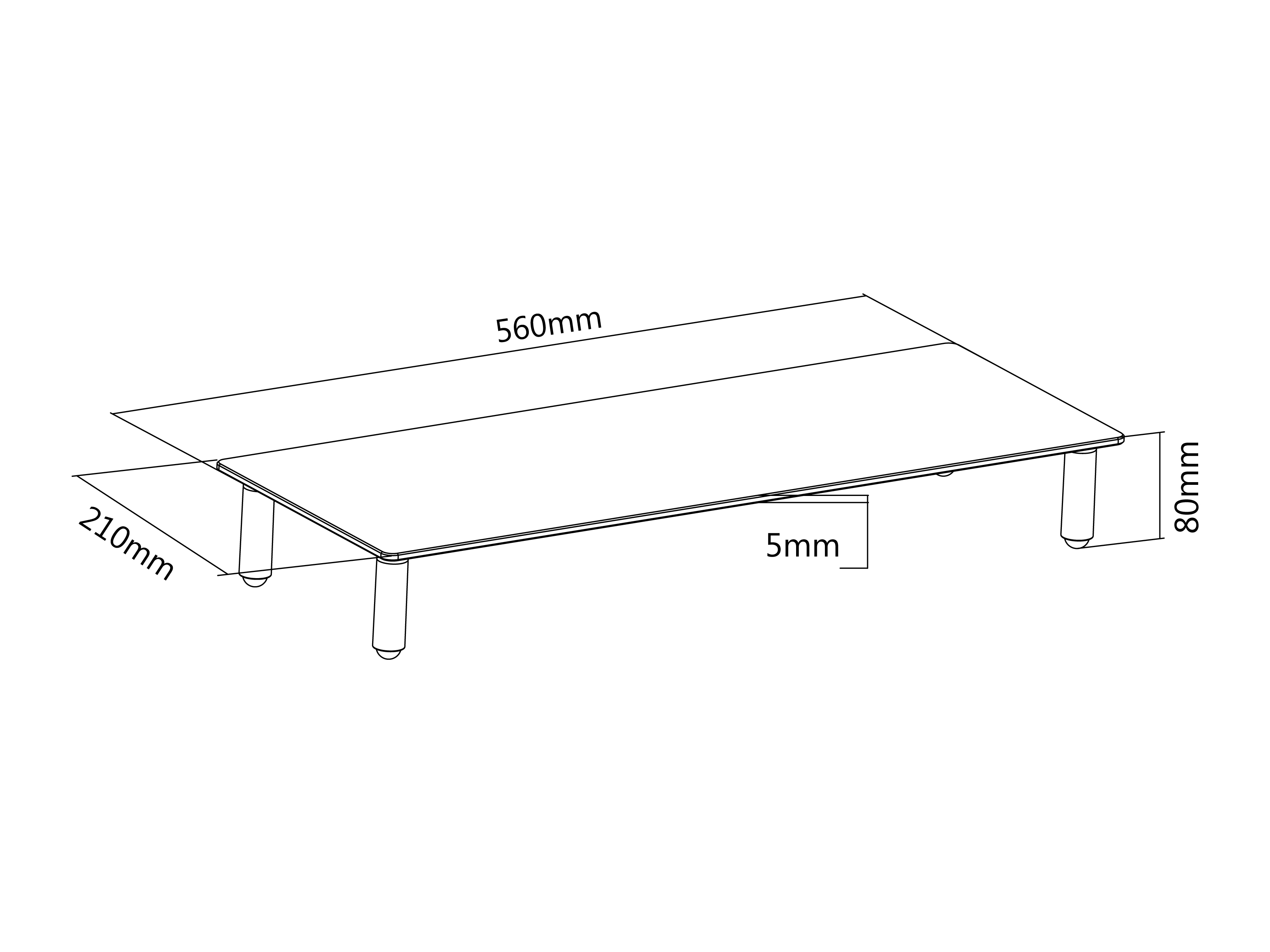 Equip Monitorständer Glas 56 cm Transparent
