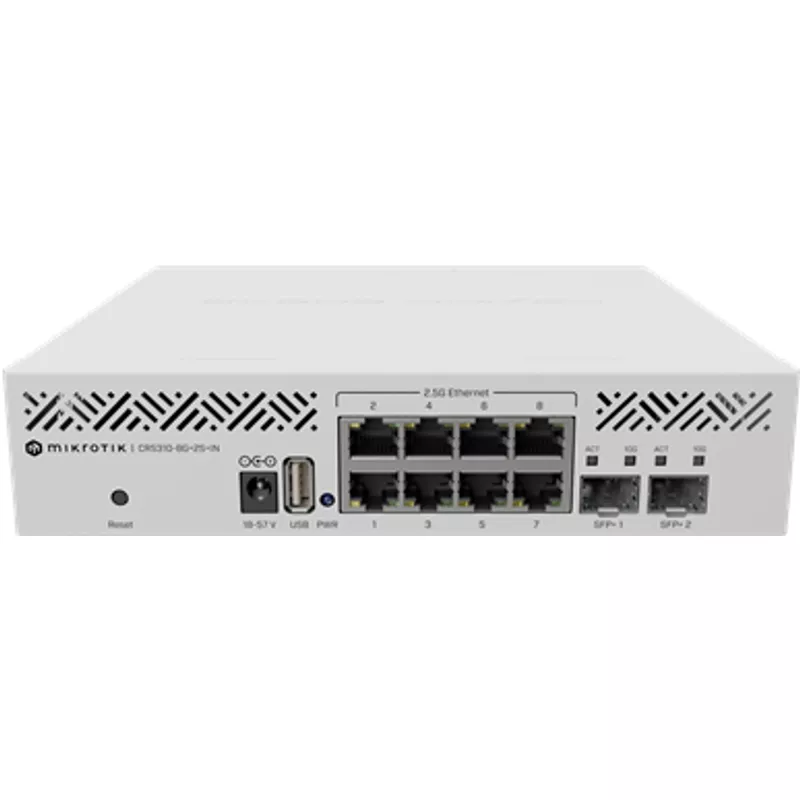 Mikrotik CRS310-8G+2S+IN: L3 Smart Switch Managed 2.5G Ethernet (100/1000/2500) Power over Ethernet (PoE) 1U Weiß (CRS31