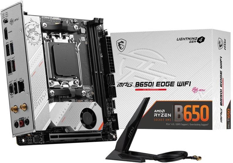 MSI MPG B650I EDGE WIFI Mainboard Mini-ITX AMD B650 Sockel AM5 DDR5 Schwarz