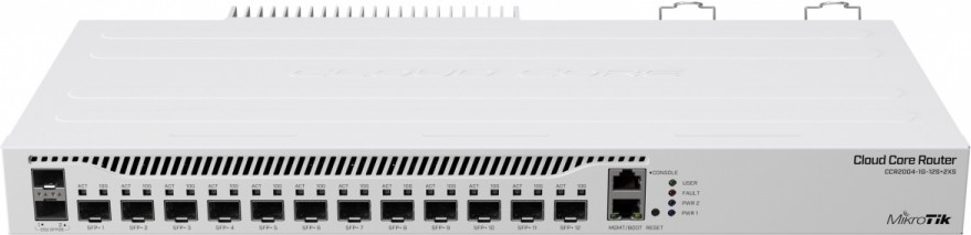 Mikrotik CCR2004-1G-12S+2XS Kabelrouter Gigabit Ethernet Weiß (CCR2004-1G-12S+2XS)