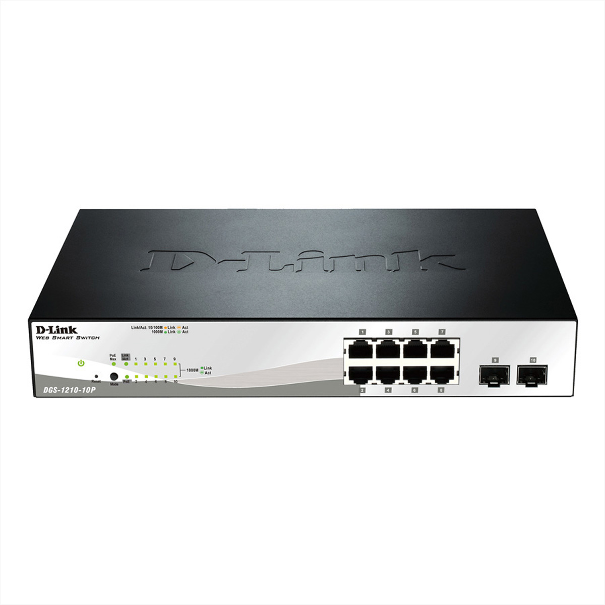 D-Link Web Smart DGS-1210-10P Managed Switch 10 Ports PoE+ Schwarz