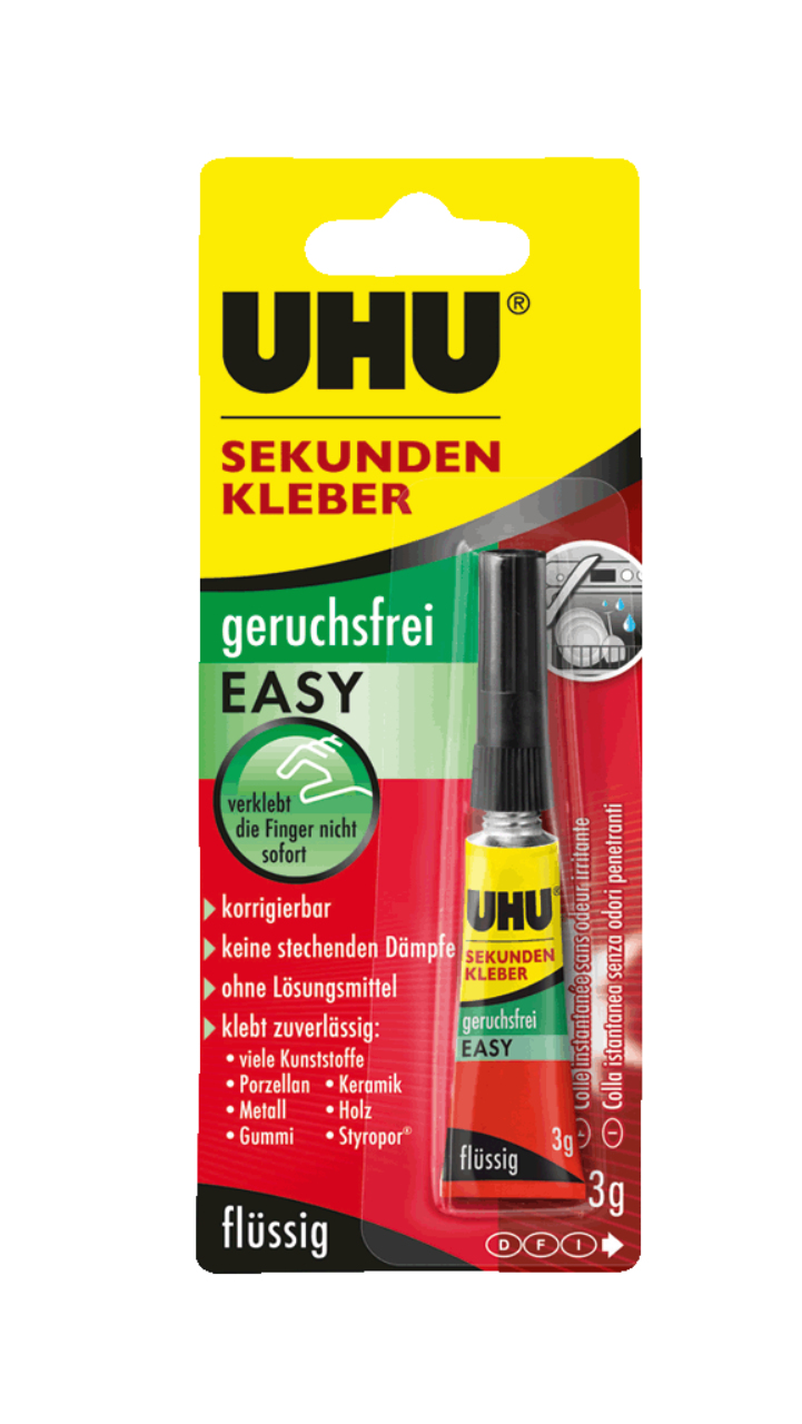 UHU Sekundenkleber EASY 3 g Transparent