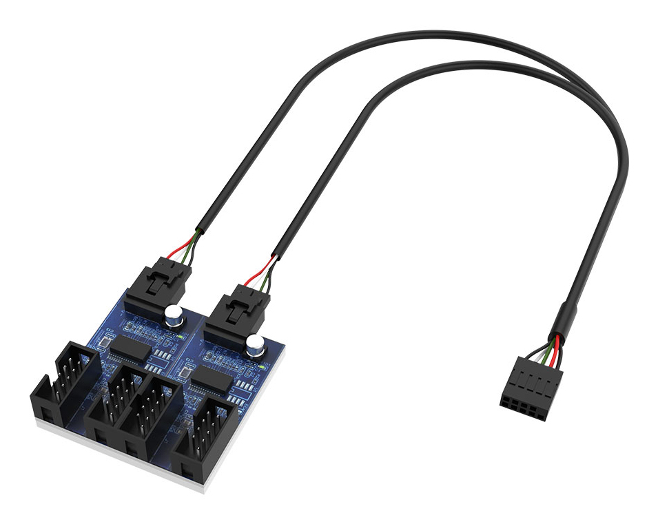 Akasa AK-CBUB64-30BK Interner USB 2.0 Hub Schwarz