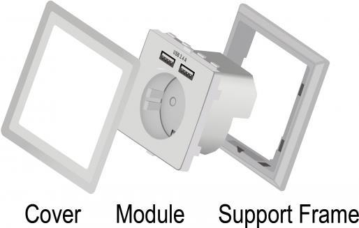 Delock Einbausteckdose mit 2 x USB Typ-A Ladeport 2,4 A (11471)