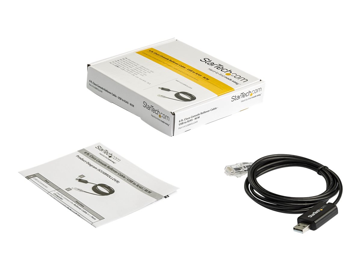 Startech 1,8 m Cisco Console Cable Rollover Kabel USB auf RJ45 Schwarz