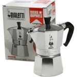 Bialetti Moka Express. Fassungsvermögen: 0,55 l, Produktfarbe: Aluminium, Schwarz, Kapazität (in Tassen): 9 Tassen. Menge pro Packung: 1 Stück(e). Menge je Palette: 252 Stück(e), Gewicht Versandkarton: 5,8 kg, Menge pro Versandkarton: 6 Stück(e) (0001165/X4)