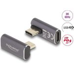 Delock USB-Adapter 24 pin USB-C (M) links gewinkelt zu 24 pin USB-C (W) (60048)