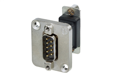 Neutrik NADB9MF D-SUB Kabeladapter 9-polig male/female Schwarz - Silber