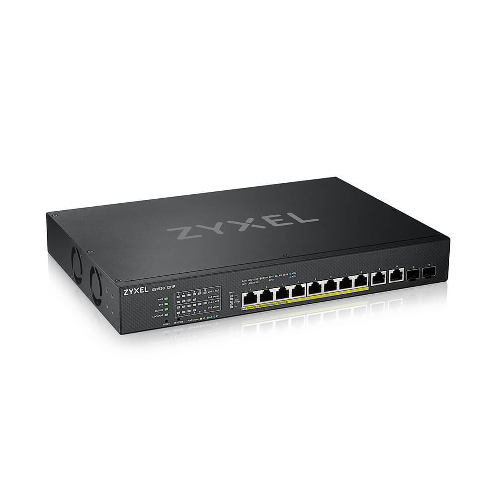 Zyxel XS1930-12HP 12-Port Multi-Gigabit Smart Managed Switch PoE++ 375W Schwarz