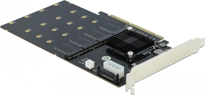 Delock Speicher-Controller 4 x M.2 NVMe Key M PCIe 3.0 x16 Schwarz