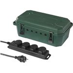 Sygonix SY-5598168 Verteilerbox 4fach Standard-Grün (seidenmatt), Schwarz erhöhter Berührungsschutz (SY-5598168)