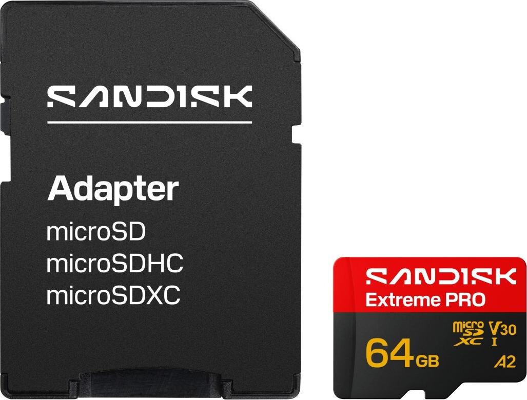SanDisk Extreme PRO microSDXC 64GB UHS-I U3 V30 bis 200 MB/s Lesen