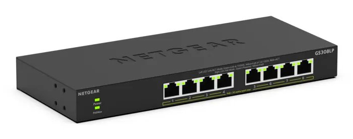 NETGEAR 300 Series GS308LP 8-Port Gigabit PoE+ Switch Schwarz
