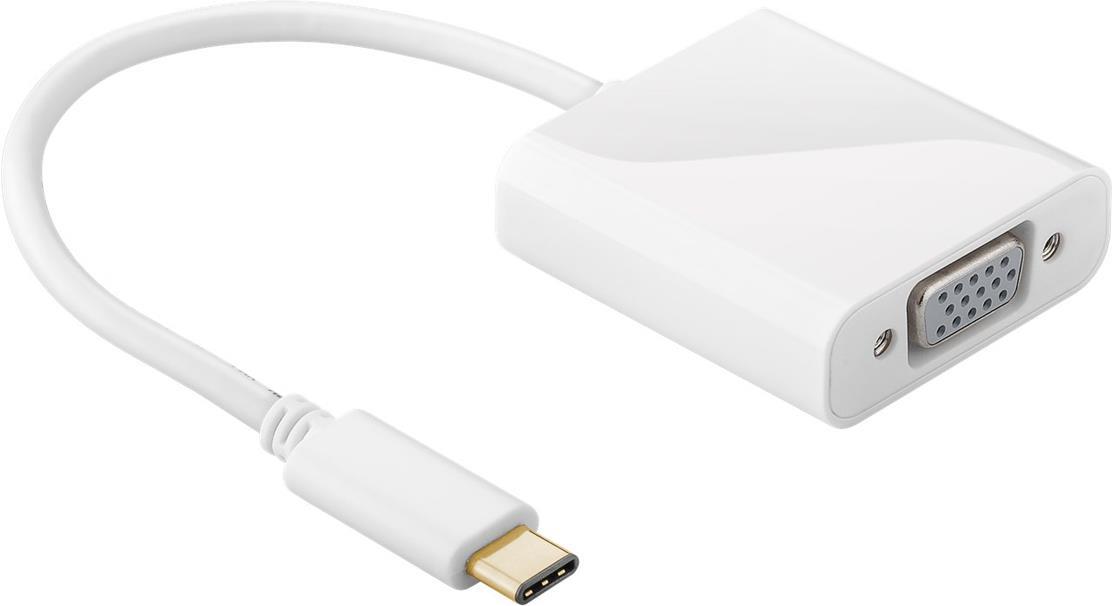 Goobay USB-C-Adapter VGA, weiß USB-C-Stecker > VGA-Buchse (15-polig) (44545)
