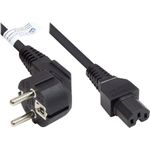 Netzkabel Schutzkontakt-Stecker Typ E+F (CEE 7/7, gewinkelt) an C15 Warmgerätebuchse (gerade), schwarz, 1,00 mm², 3 m, Good Connections® (P0150-S030)