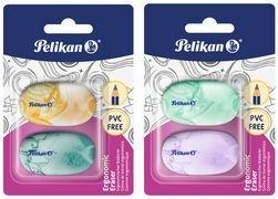 Pelikan Kunststoff-Radierer, ergonomisch, 2er Blister thermoplastischer Kunststoff (PVC frei), abriebfrei, - 1 Stück (400207753)